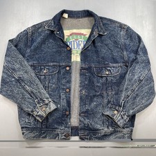 Vintage Lee Riders Denim Jacket Mens Large 44 Stone Washed 80's 90's Trucker