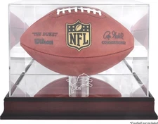 Lions Mahogany Football Logo Display Case & Mirror Back