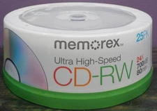 NEW SEALED ~ MEMOREX CD-RW 12X 700MB 25-Pack Spindle