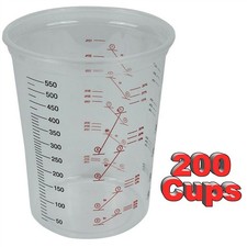 200 x Starchem Paint Mixing Cups 600ml Plastic PC600 Graduated With Ratios 600cc