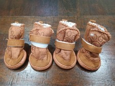 4pcs Winter Boots Warm Plush Non-Slip Pet Shoes for Small  Med Dogs 3 5.0x4.4cm