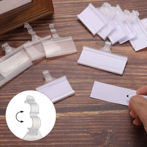 25uds Alambre Estante Etiqueta Soporte con Etiqueta Papeles 2 x 1,4" Plástico - Imagen 3 de 6
