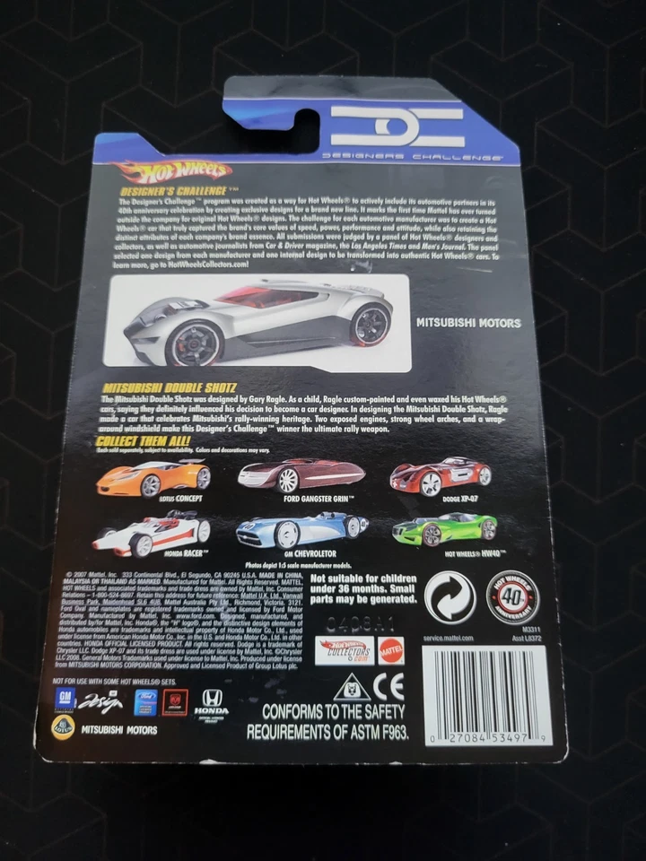 Coche diecast Hot Wheels 2007 Designer Challenge Mitsubishi Double Shotz (blanco) Foto 4 de 4
