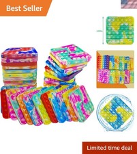 24 PCS Pop Fidget Sensory Toys for Party Favors,Push Pop Bubble Silicone Sque...