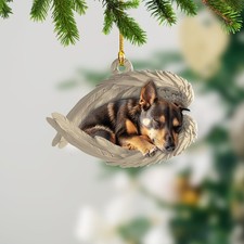 Personalize Australian Kelpie Dog Angel Ornament, Kelpie Dog Sleeping Ornament