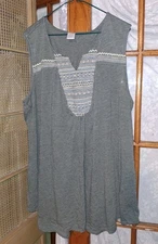 Terra Sky Bohemian 3x Sleeveless Top  Boho Sheik  Plus Size 24w 26w