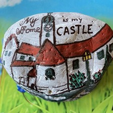 bemalter Stein XL Naturstein Handarbeit Unikat🍀Glücksstein🍀❤️Handschmeichler❤️