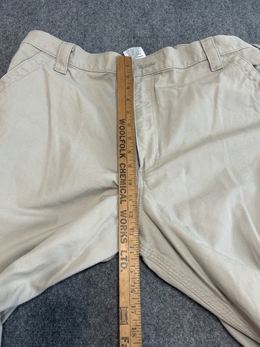 Carhartt Carpenter Jeans Men's 42x30 Beige Tan Loose Fit B159 Workwear - Picture 3 of 6