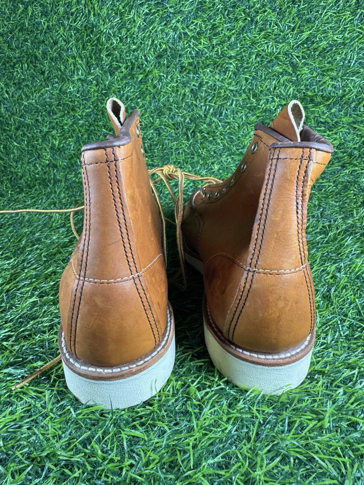 Red Wing Shoes Moc Toe Heritage Boots Men 7.5 D Orange Leather Ankle ...