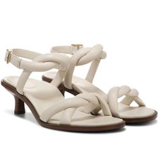 Vionic Slingback Sandals 9 Kitten Heel Puffy Braided Straps Chic Cream Angelica