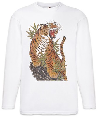 Yak Tiger Langarm T-Shirt Angebot Samurai Warrior Way Banzai Japan Japanese