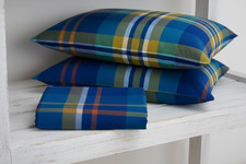 Lenzuola e federe tinto filo matrimoniale Bossi ORLANDO 7477 blu