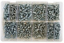 CONNECT 35000 Assorted Self Tapping Pan Pozi Screws 4-10 BZP 700pc Fasteners