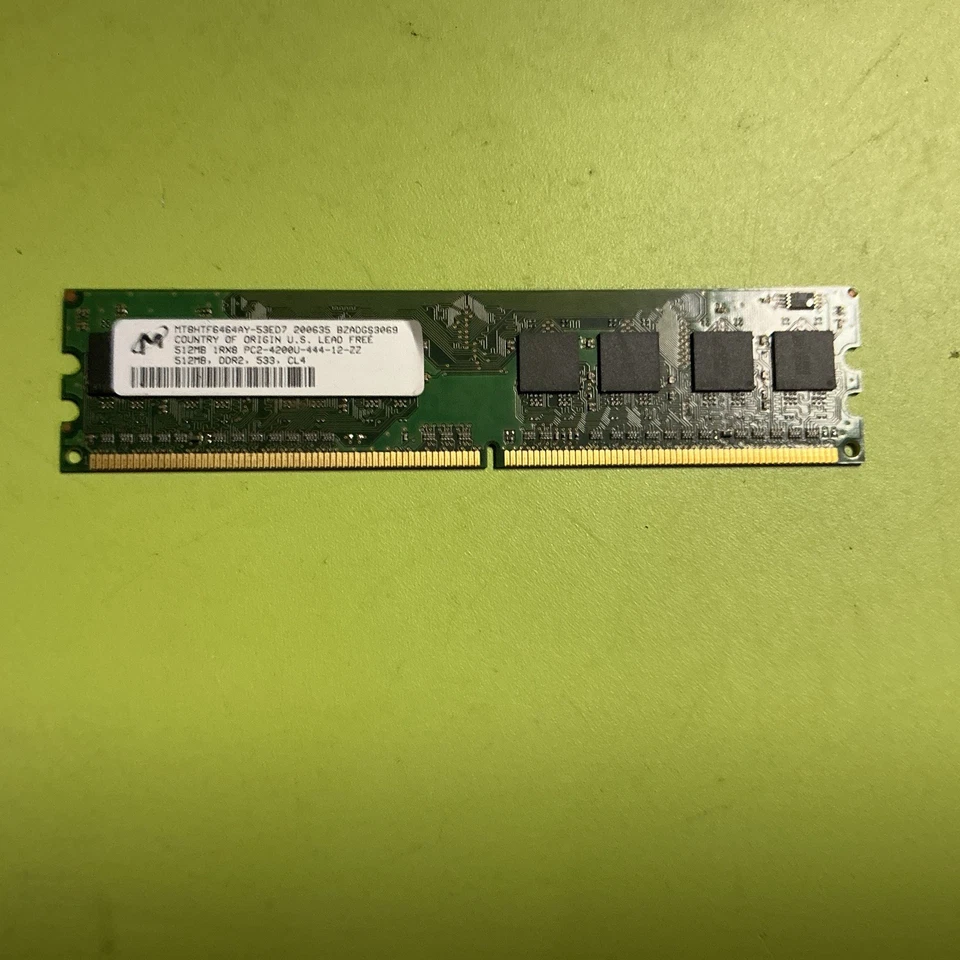 Micron MT8HTF6464AY-40EA1 DDR2-400 512MB 1Rx8 PC2-3200U-333-11-A0 CL4 Memory - Image 3 of 4