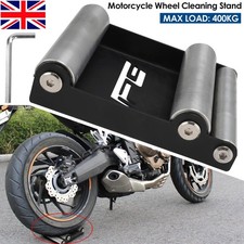 Motorcycle Motorbike Wheel Roller Stand for Tyre Cleaning & Chain Lubrication UK