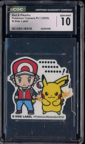 2025 Pokemon Trainers Pt.1 B-Side Label Red & Pikachu CGC 10 GEM MINT