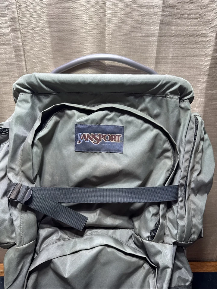 MOCHILA DE CAMPING VINTAGE JANSPORT MARCO EXTERNO BRONCEADO SENDERISMO Foto 2 de 4