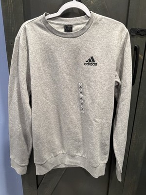 Adidas Essentials Feel Cozy Mens Crew Neck Fleece Sweatshirt -  Gray H12221 - S
