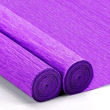 Crepe Paper Streamers 2 Rolls, 10 x 98Inch Sheets for DIY Purple