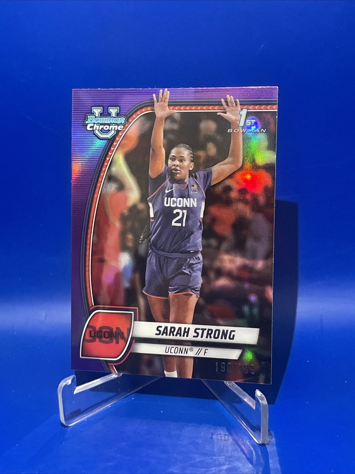 2024-25 Bowman Chrome University Puple Refractors #62 Sarah Strong 190/399