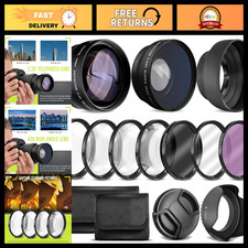 Ultra Deluxe Camera Lens Kit for Canon EOS M6 II, M50 II, R10, Fuji X100V - 7pc