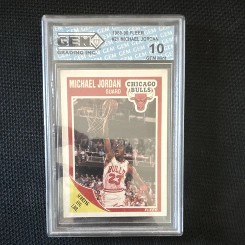 Fleer 1989-90 Michael Jordan #21 Chicago Bulls NBA GEM Grading 10 Graded