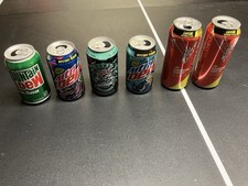 Empty Mtn Dew Cans Top Opened