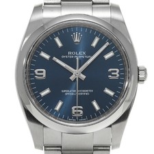 ROLEX Oyster Perpetual 114200 Men Blue Stainless Steel Automatic #W1276