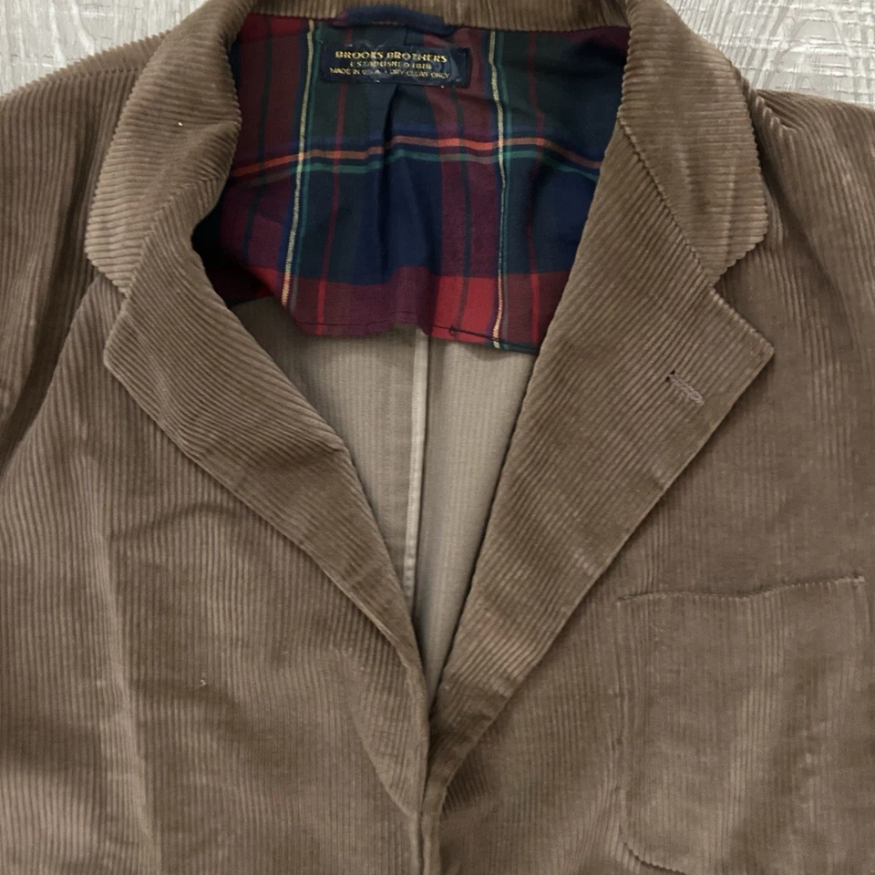 Chaqueta de Colección Brooks Brothers Para Hombre 43R Marrón Pana Blazer Abrigo Deportivo EE. UU. Foto 2 de 4