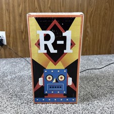 Rocket R-1 Tin Metal Robot 2003 BLUE Bump & Go Battery Operated 12"