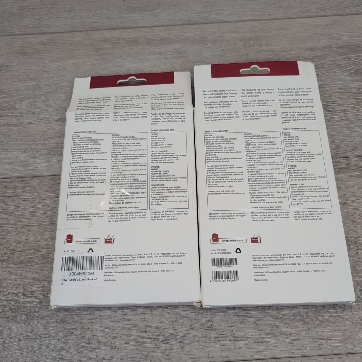 Lot Of 2 Miele Descaling Tablets for Coffee Machines, Steam Ovens, Ranges 6 Pack