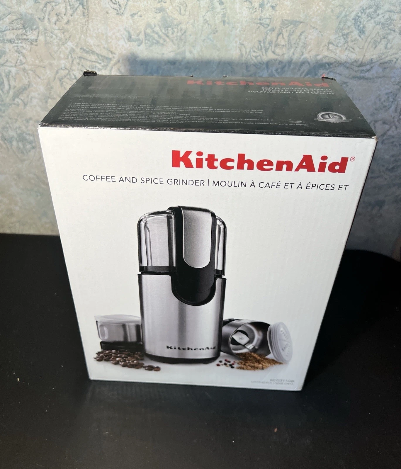 Kitchenaid Coffee Spice Grinder Model Number BCG211OB Onyx Black NEW IN BOX