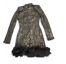 Fashion Nova Sparkle In The Night Sequin Mini Dress • Black • Size Small