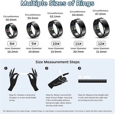 R02 Smart Ring Health Tracker, IP65 Waterproof Monitor for Heart Rate Fitness