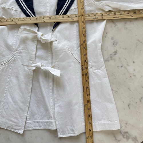 Vintage J Peterman Company Blazer Womens White Sailor Jacket Size 8 Rare - 第 14/14 張圖片