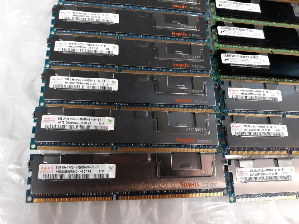 Lot of 48 Mix Samsung Micron Hynix 8GB 2Rx4 PC3/PC3L 10600R/8500R RAM - Image 3 of 4