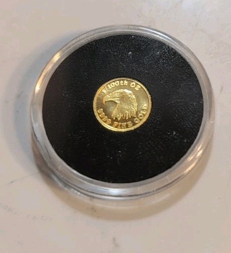 1/100 oz .9999 Fine Gold Round Monarch American Eagle round in Capsule