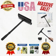 15.9-inch Multi-Surface Window Squeegee with Long Handle for Streak-Free Shine