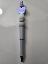 Handmade Beaded Pen- Nurse Beads- Blue heart Ballpoint Pens- Perfect For Gifts