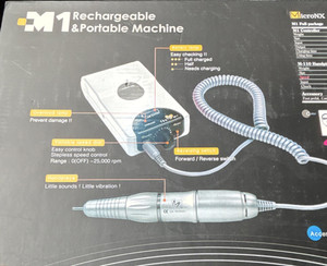 MicroNX M1-E Rechargeable Portable Nail File Drill w/ Foot Pedal, F/R