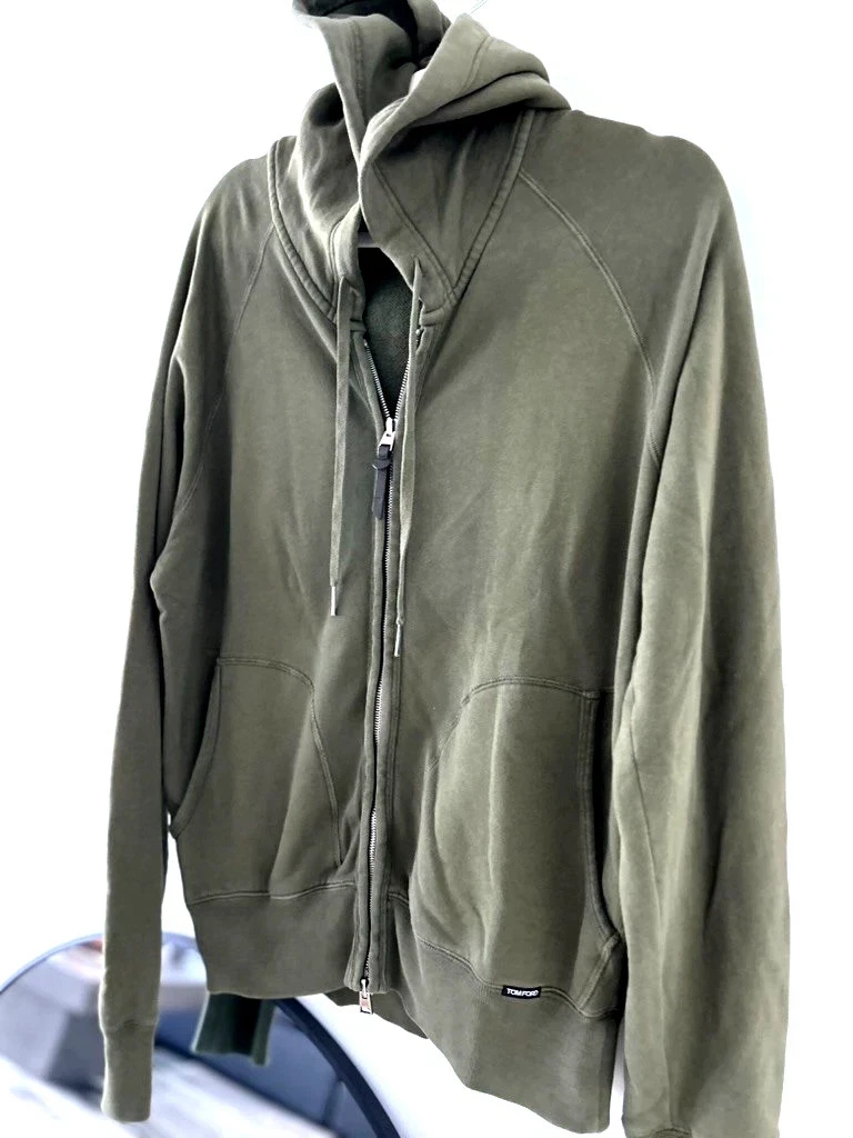 Tom Ford — Tom Ford Green Full Zip Up Hoodie Size Medium - Excellent Condition