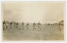 Circa 1912 football game action RPPC real photo post card EX kicking field goal