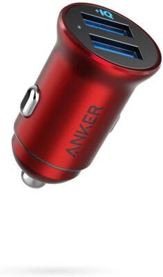 Anker Mini 24W Metal Car Charger Adapter 4.8A LED Dual USB Charging for iPhone X
