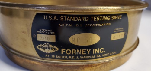 FORNEY INC. U.S.A. Standard Testing Sieve N0. 50 A.S.T.M. E-11 Specification - Picture 2 of 12