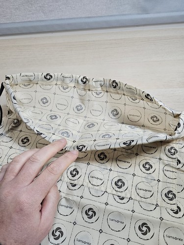 Samsonite Drawstring Small Laundry Travel Bag Beige Circles Design 14x17 Inches - Picture 4 of 7
