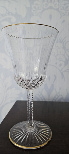 SAINT LOUIS APOLLO CRYSTAL GOLD RIMED SHERRY/ LIQUIER GLASS (5 3/4" Tall) - Picture 7 of 10