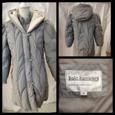 Rain Ramblers Down Stadium Jacket Women's Medium Grey Great Shape Inv#z3053