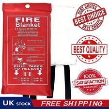 1m x 1m Fire Blanket - Quick Release Safety Blanket for Kitchen Caravan Home UK
