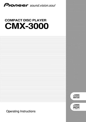 Pioneer CMX-3000 CD Player Owners Manual