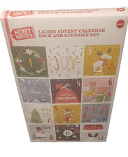 CHRISTMAS 12 DAY ADVENT CALENDAR SOCKS SURPRISE SET MERRY MOMENTS LADIES NEW M
